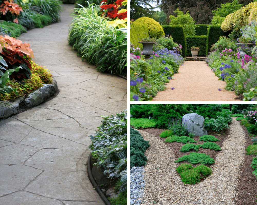 Three kinds of garden paths