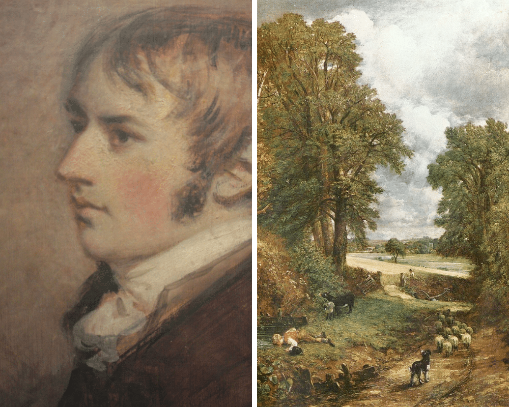 Portrait of John Constable and 'the Cornfield' Constable country