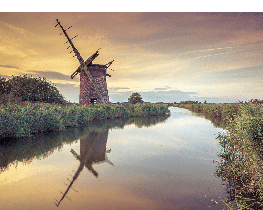 windmill along the Norfolk Broads