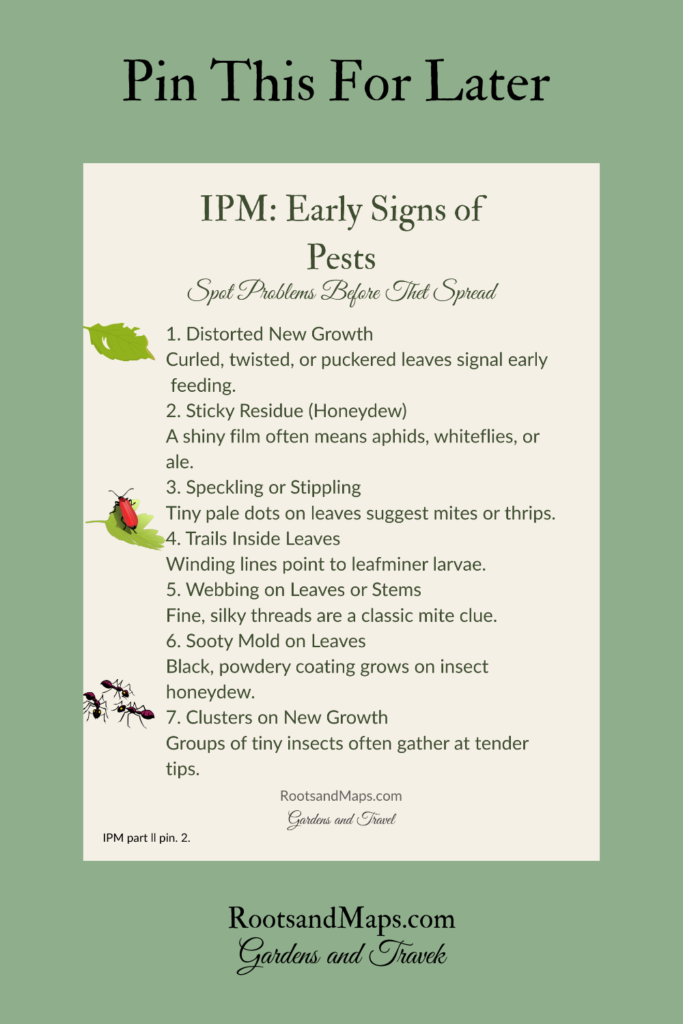 IPM-look for early signs of pests on your plants.