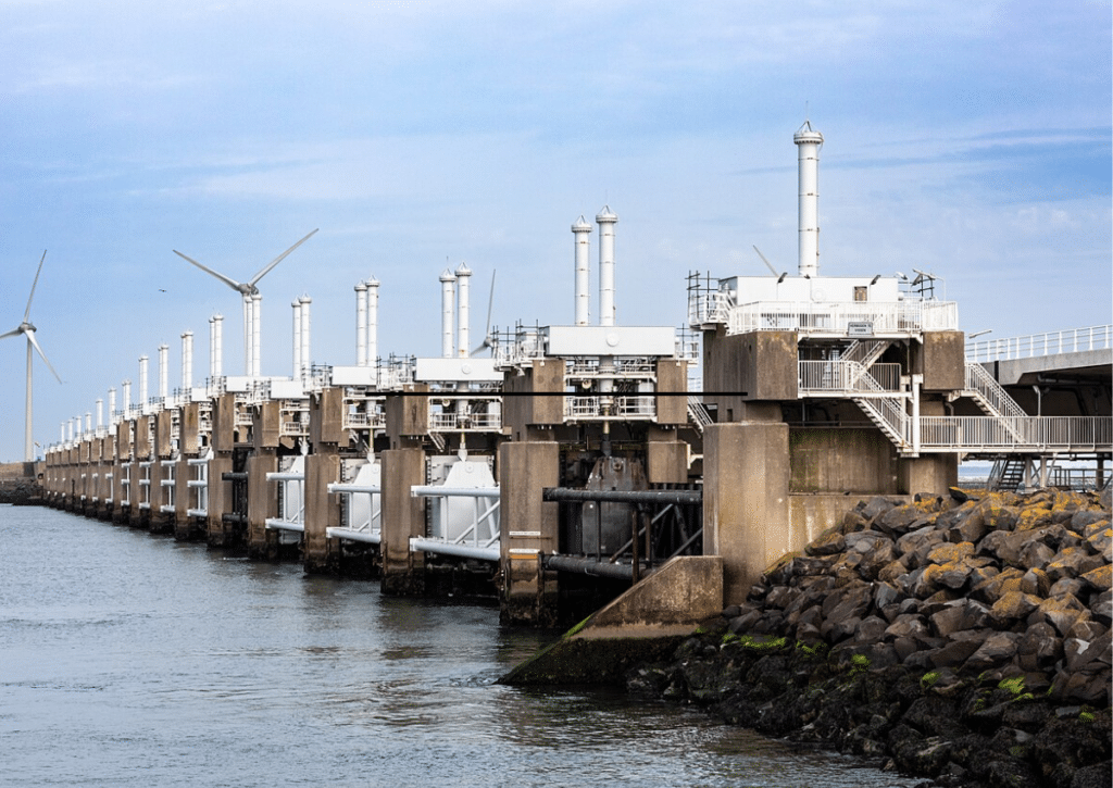 Huge water barrier part of the Delta Wors system