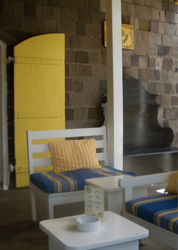 shady place for a rest and a drink on an old caribbean patio