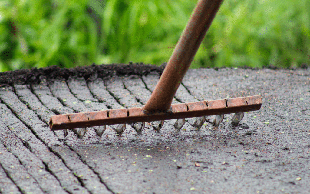 Horizontal photo of a Karesansui rake with short, closely spaced tines creating smooth, meditative lines in sand or gravel.