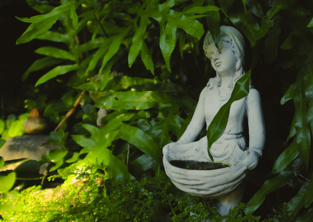 Garden Statuary in dappled Shade