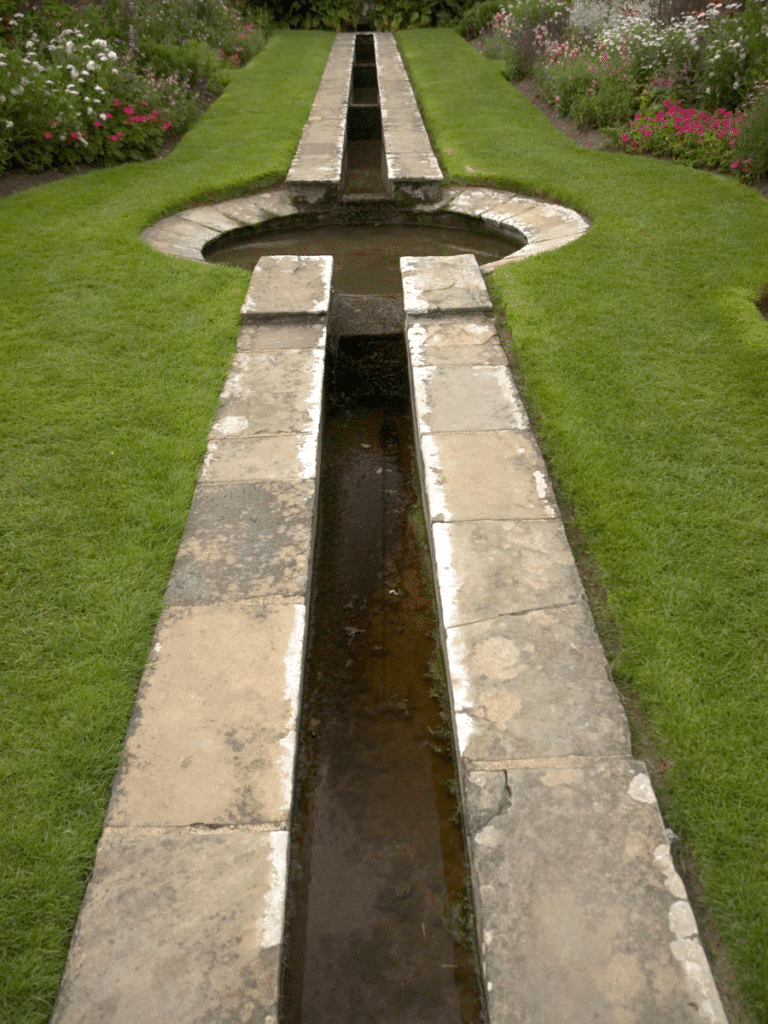 A narrow water rill