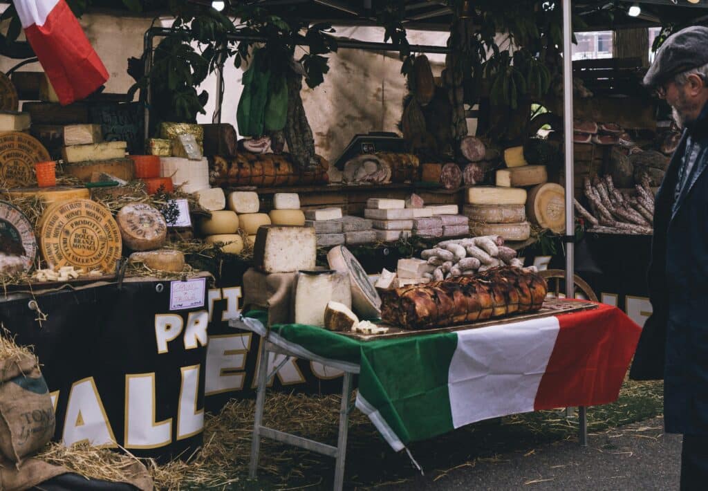 A bountiful market day in northern Italy